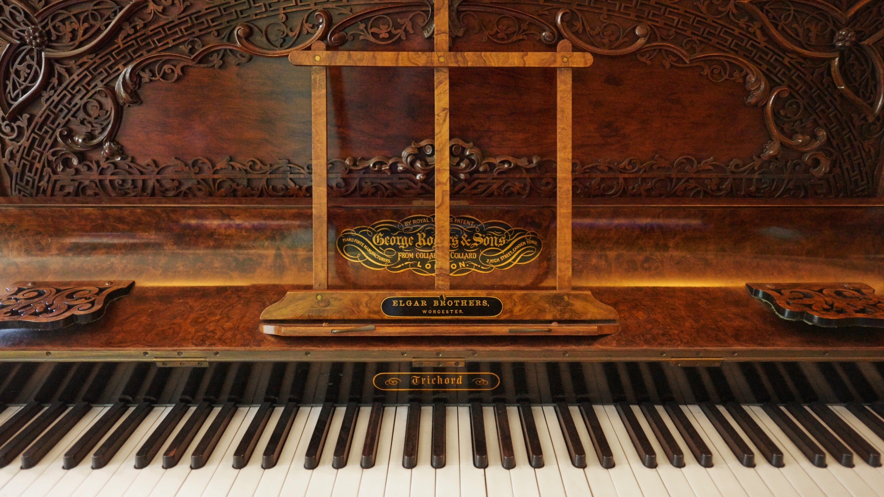Piano sold by Edward Elgar's father from his music shop in Worcester at The Firs, Worcestershire