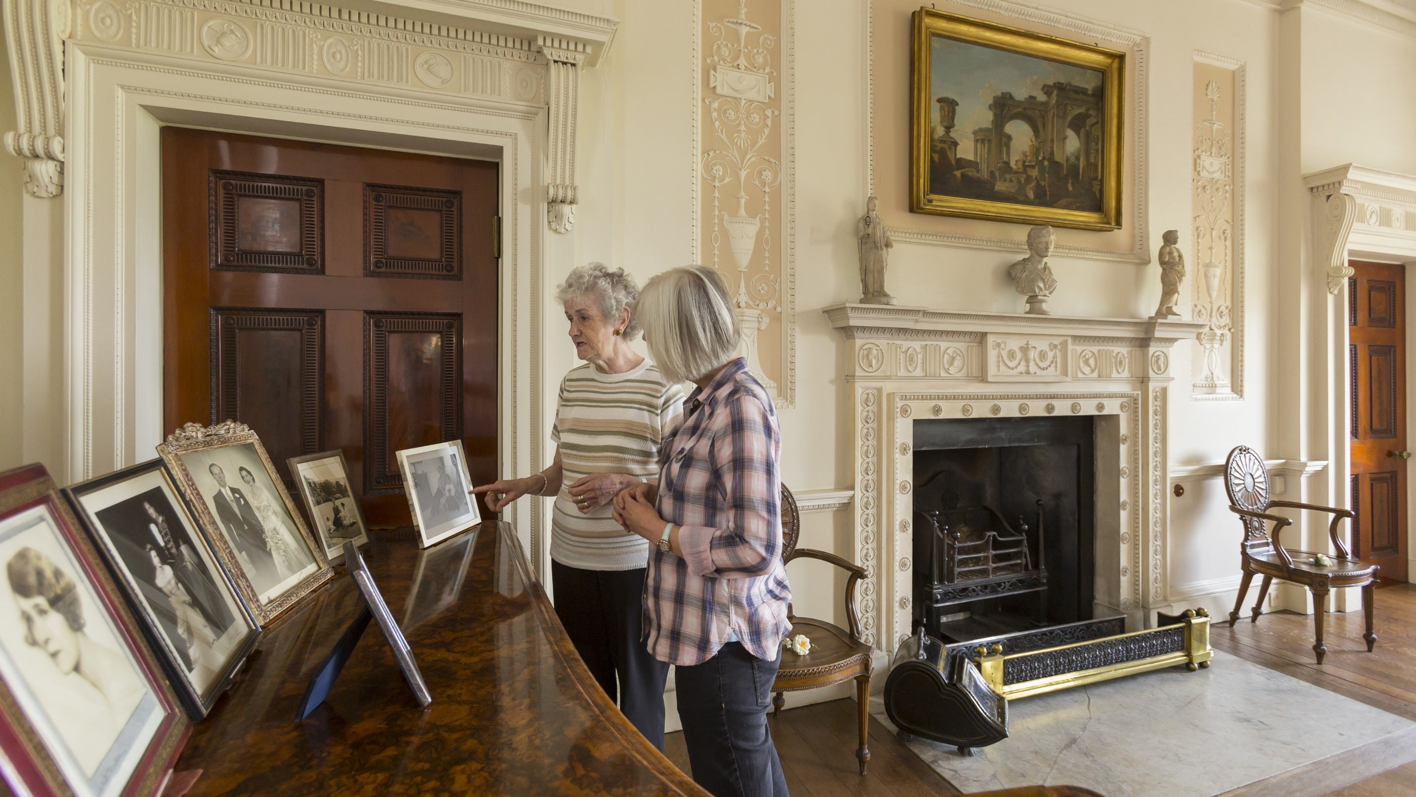 Visitors in the Hall at Nostell, Yorkshire