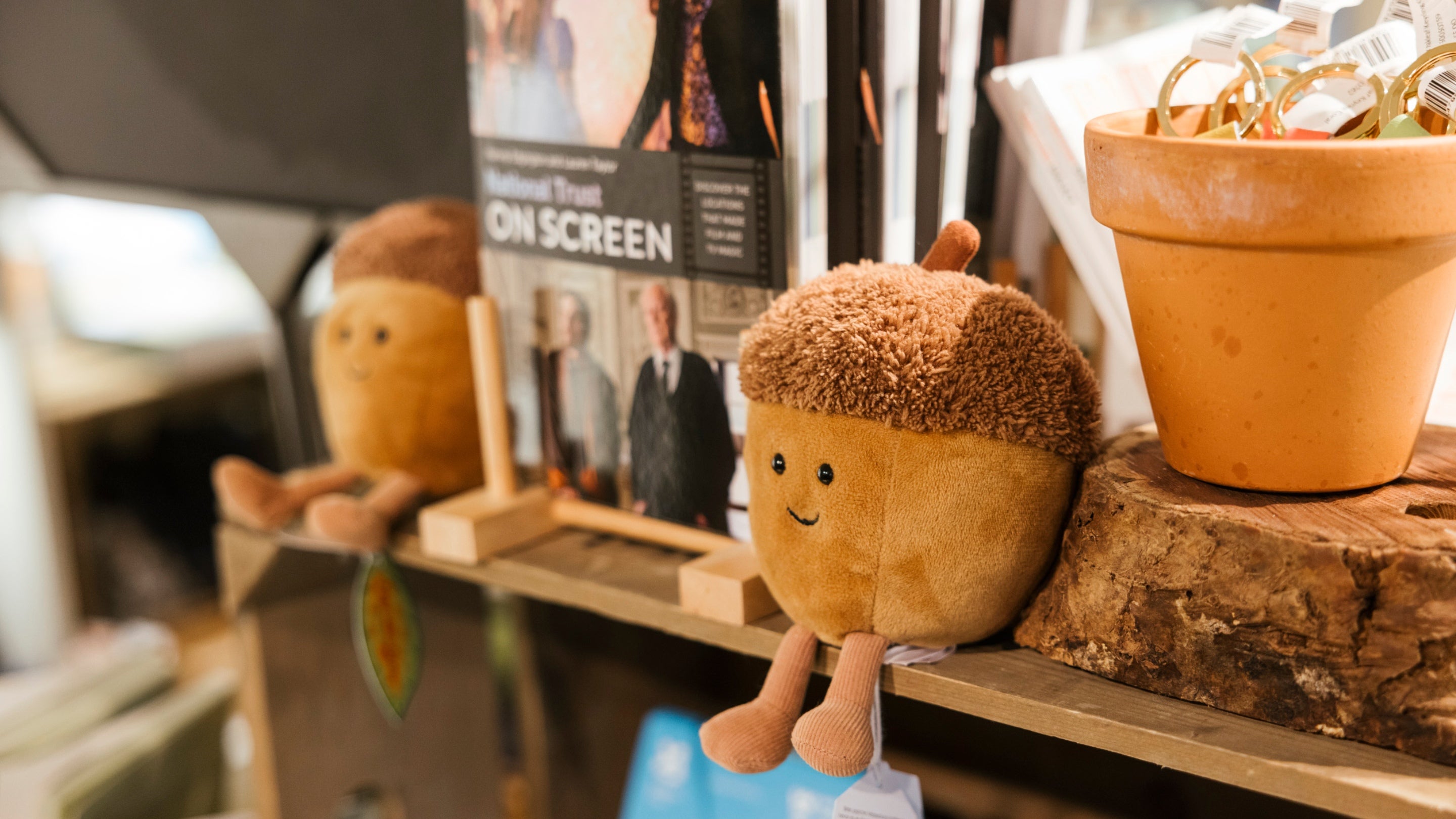 Jellycat teddies on sale in the shop at East Riddlesden Hall, Yorkshire