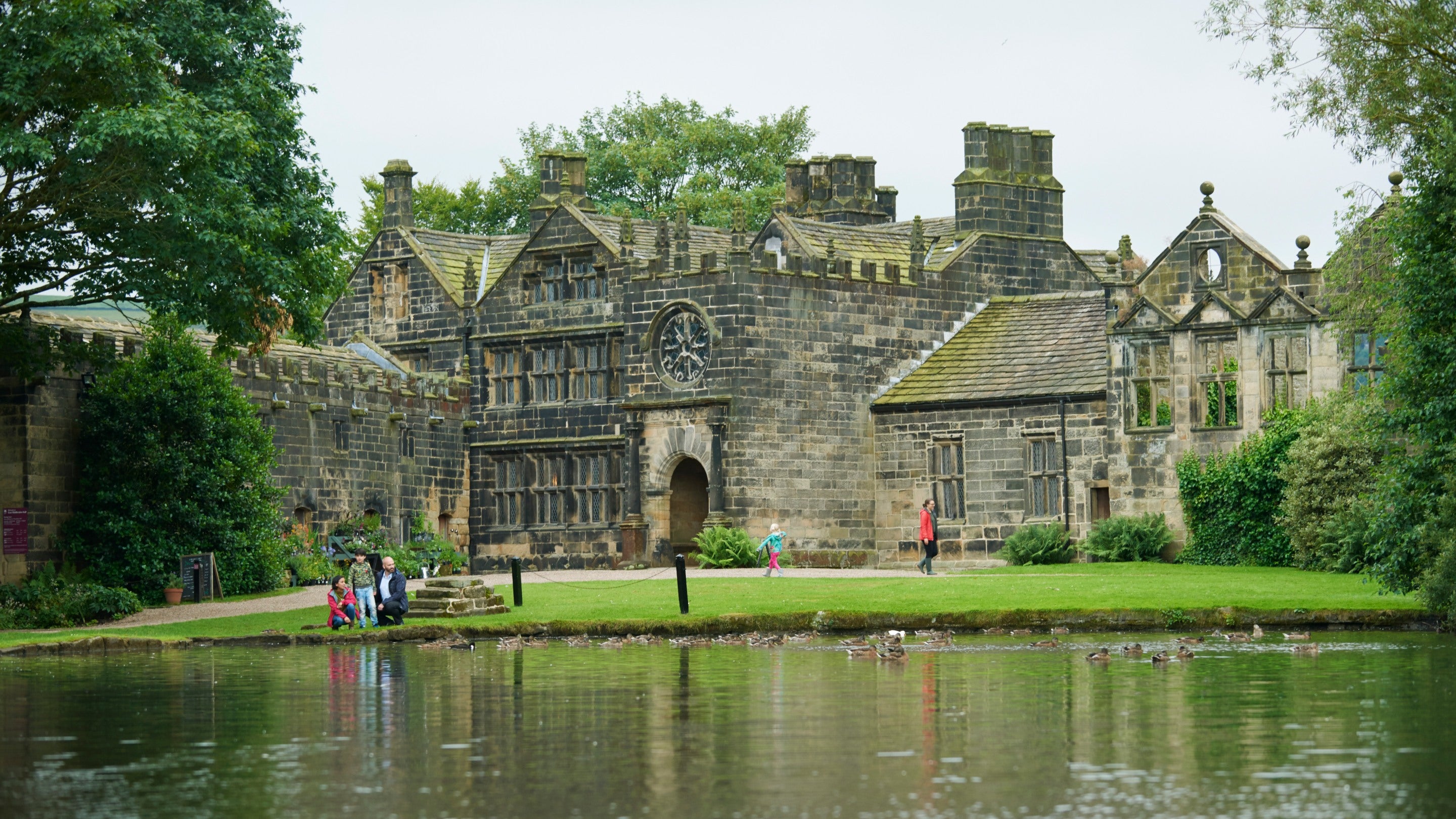 Visitors at East Riddlesden Hall, West Yorkshire
