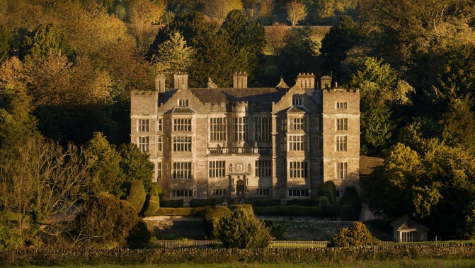 A view of Jacobean mansion Fountains Hall, Yorkshire