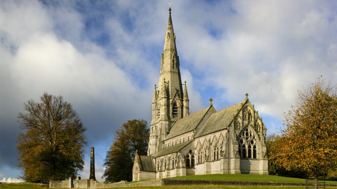 A view of the of St Mary's Church looking south east on a cloudy autumnal day