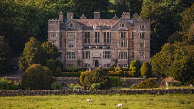 Fountains Hall, view from Kitchen Bank
