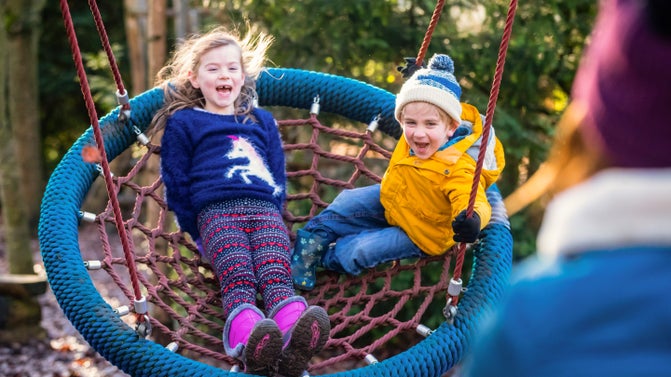 Visitors at Fountains Abbey and Studley Royal Water Garden, North Yorkshire