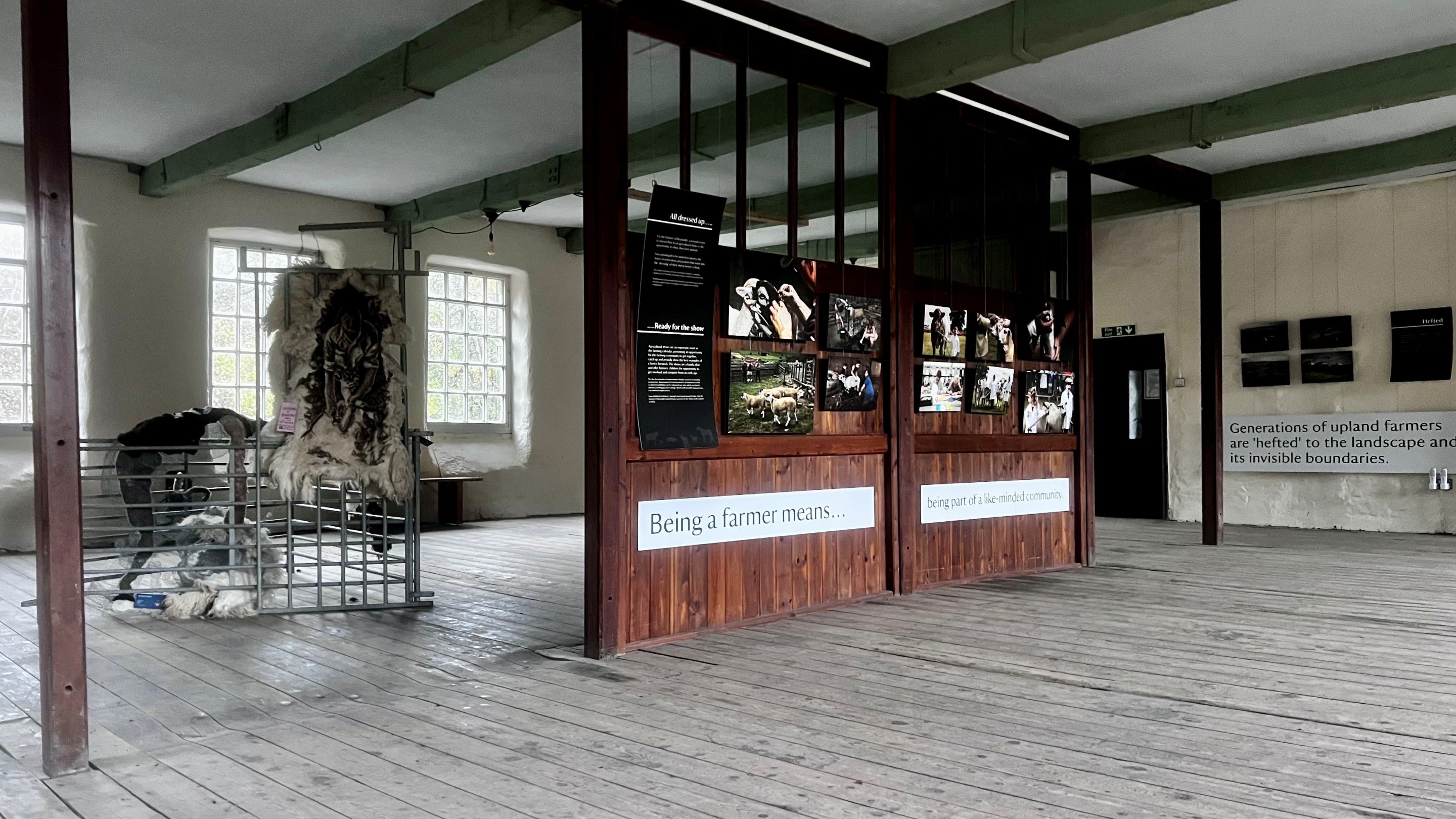 The top floor exhibition space inside Gibson Mill, Hardcastle Crags