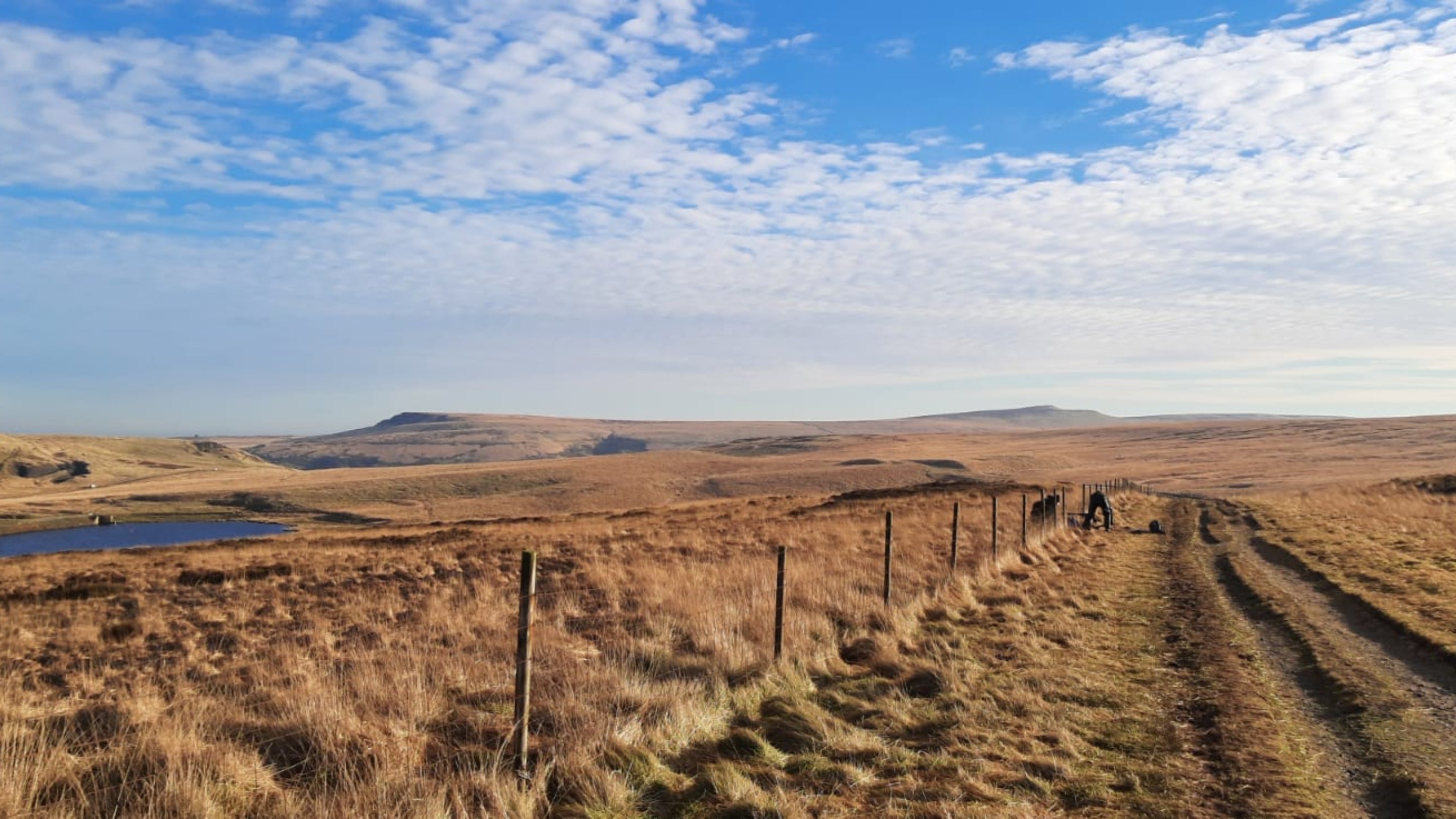 A view of the moorland with a reservoir to the left