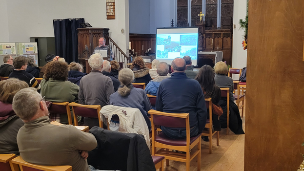 National Trust Archaeologist Mark Newman presenting