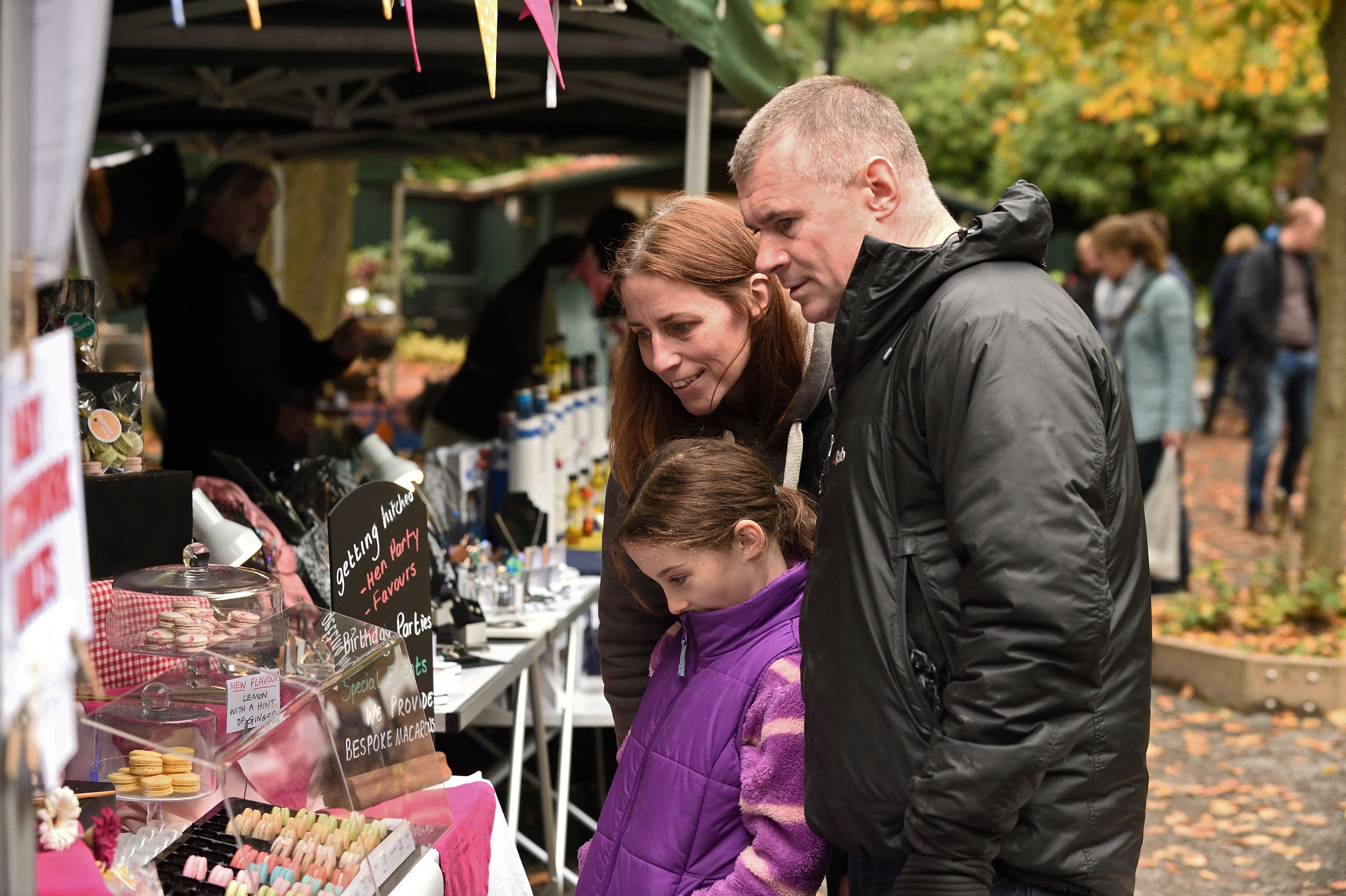 Visitors browsing a stall in the Market at Gibside, Tyne & Wear