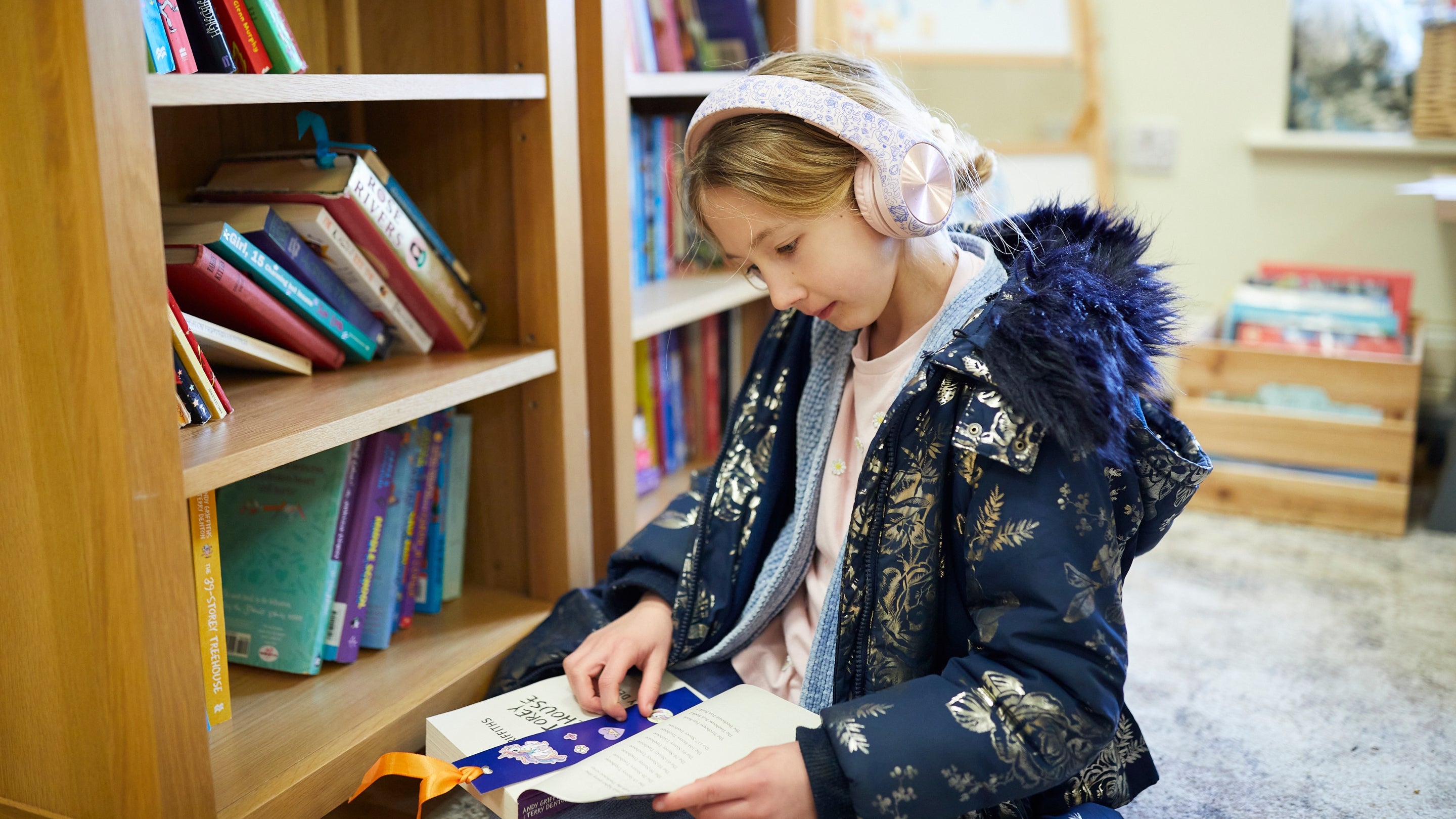 A young visitor enjoying the quiet in the Reading Room at Wentworth Castle Gardens