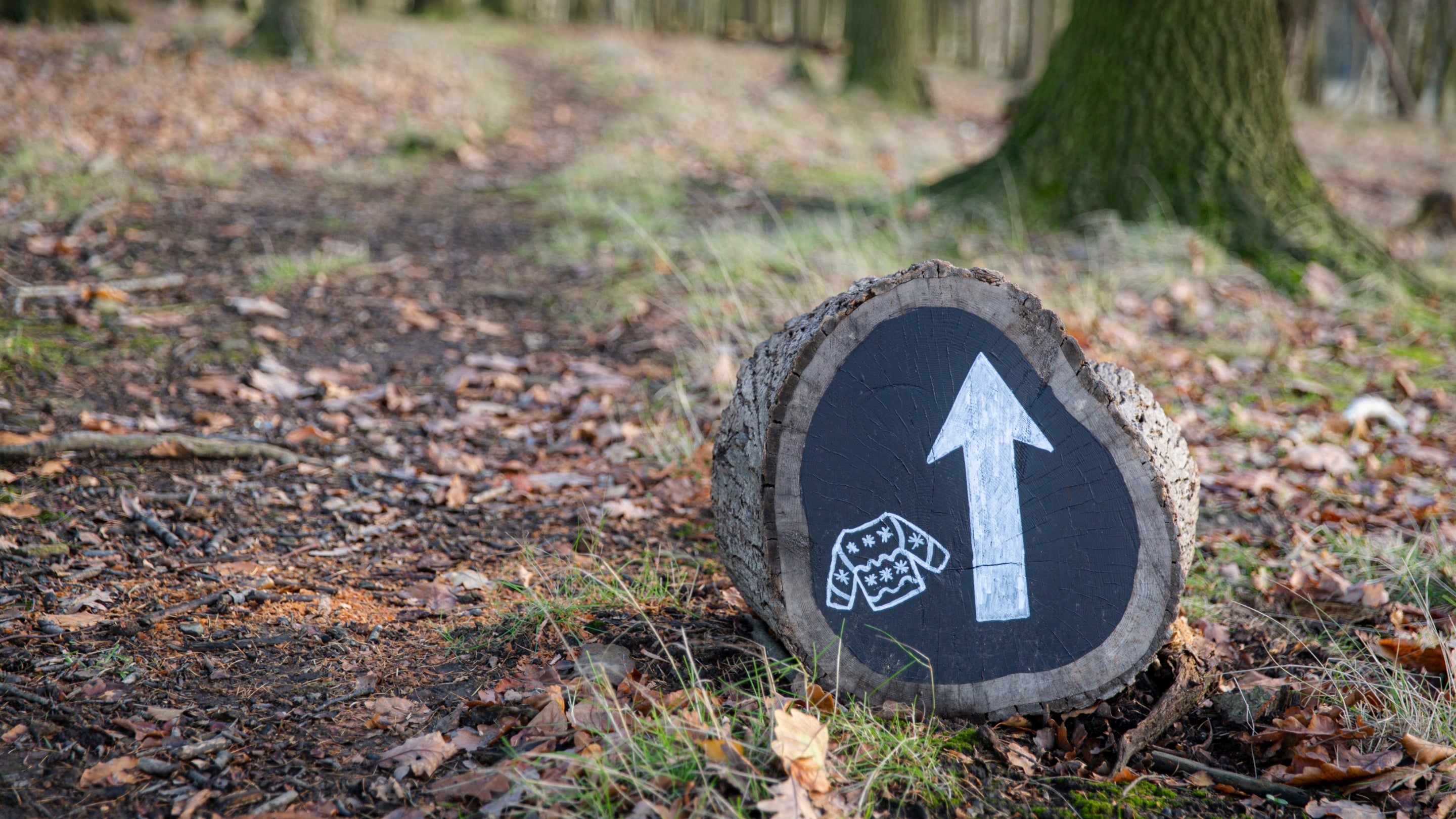 Woolly jumper trail marker at Wentworth Castle Gardens